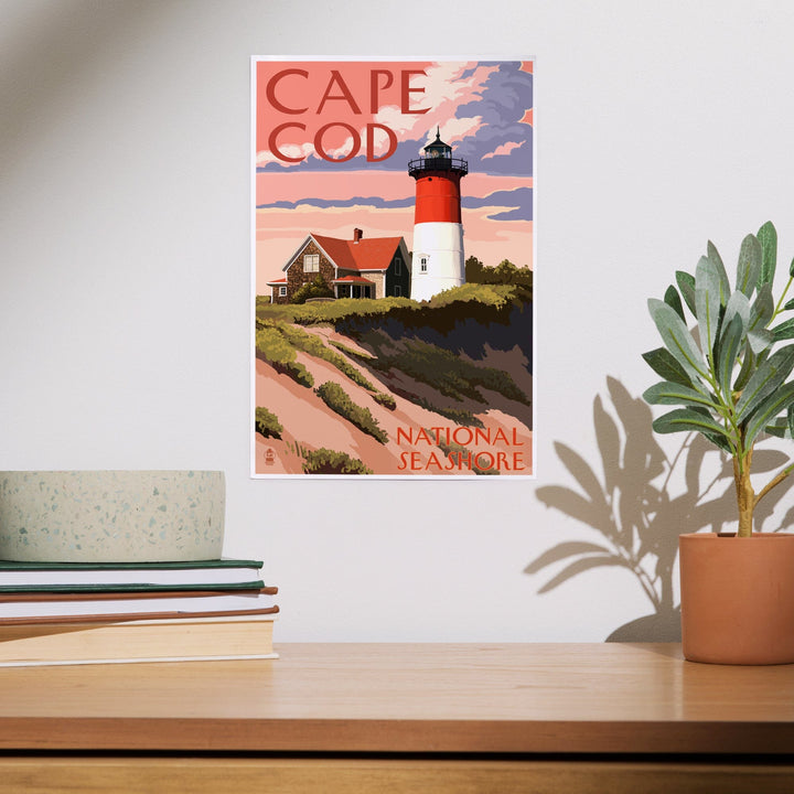 Cape Cod National Seashore, Massachusetts, Nauset Light and Sunset, Art & Giclee Prints - Lantern Press