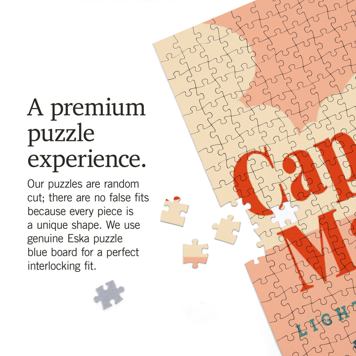 Cape May, New Jersey, Lighthouse Scene, Vector, Jigsaw Puzzle Puzzle Lantern Press