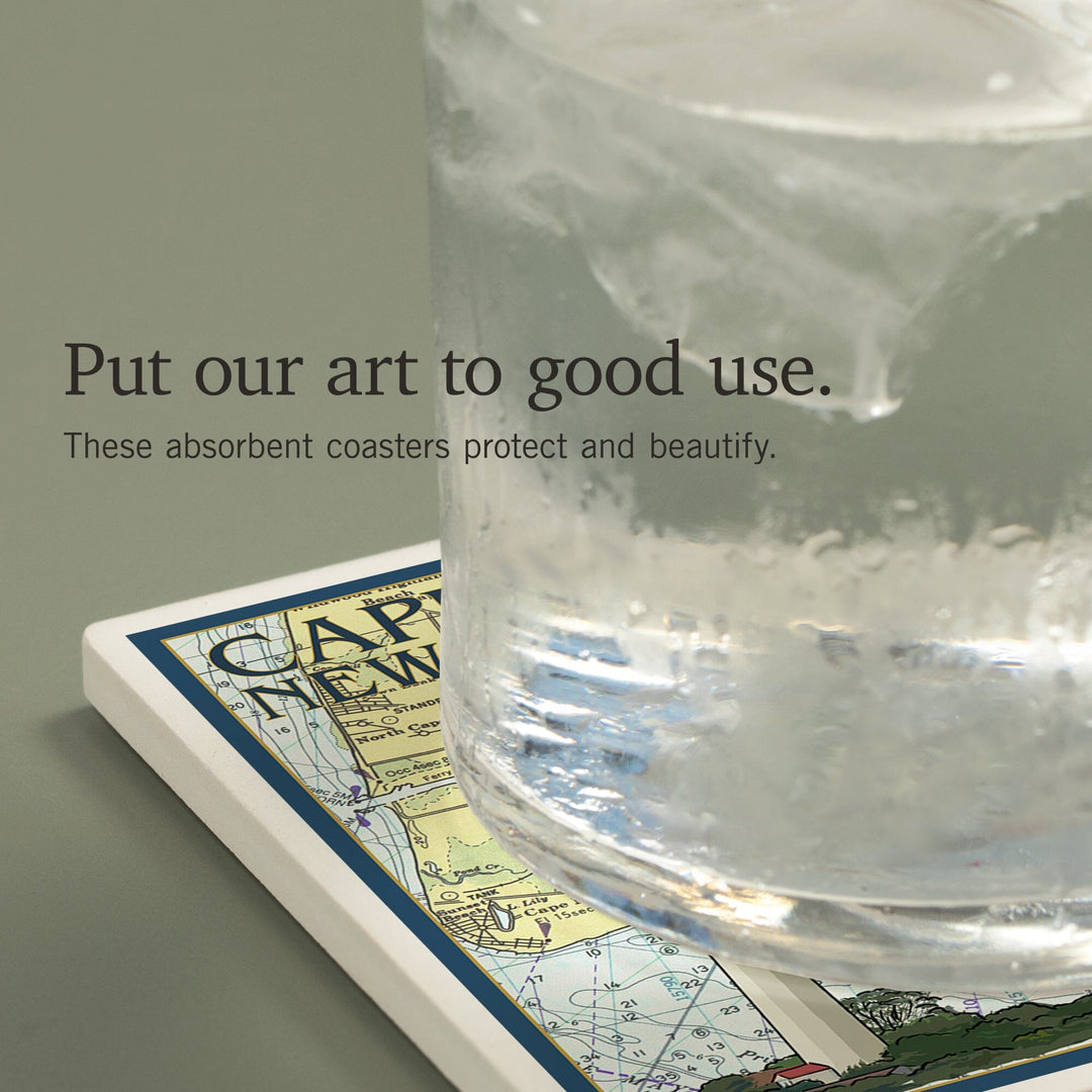 Cape May, New Jersey, Nautical Chart, Coasters Coasters Lantern Press