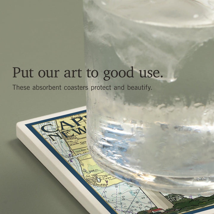 Cape May, New Jersey, Nautical Chart, Coasters Coasters Lantern Press