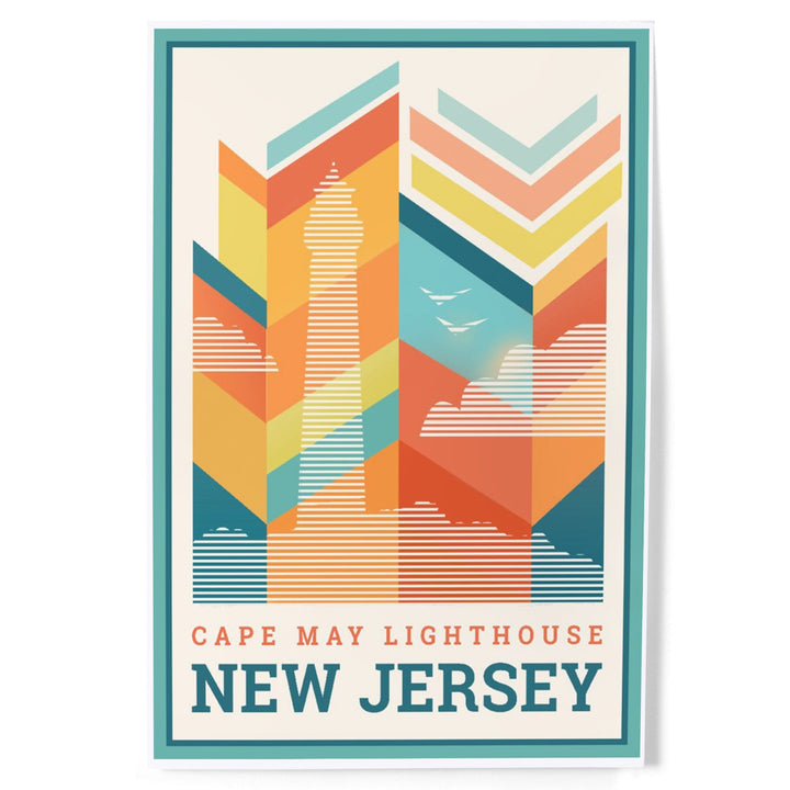 Cape May, New Jersey, Vector, Lighthouse, Art & Giclee Prints - Lantern Press