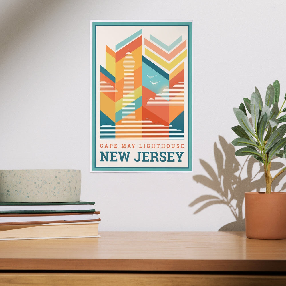 Cape May, New Jersey, Vector, Lighthouse, Art & Giclee Prints - Lantern Press