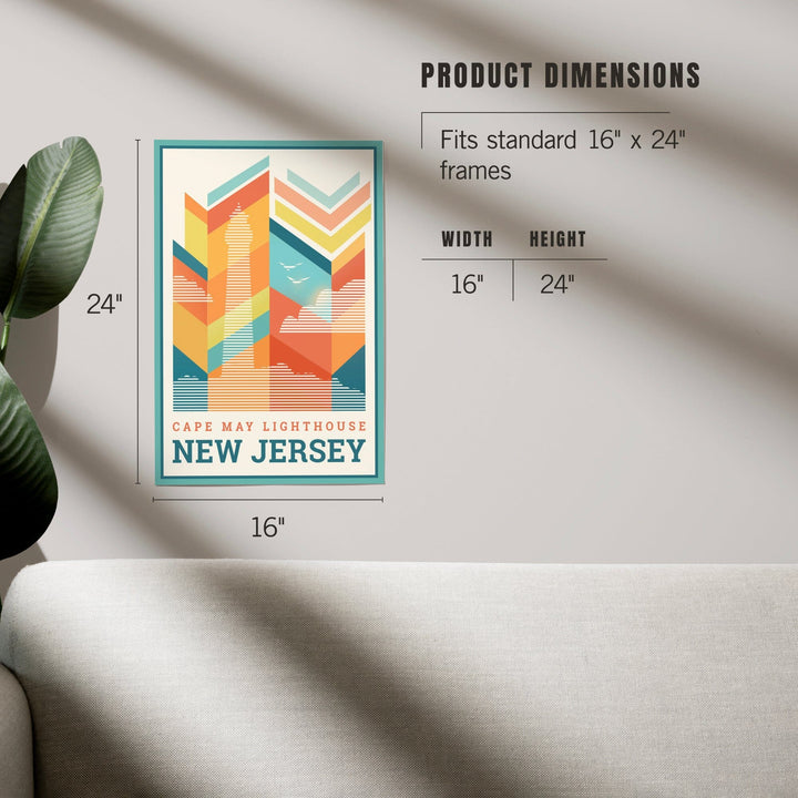 Cape May, New Jersey, Vector, Lighthouse, Art & Giclee Prints - Lantern Press