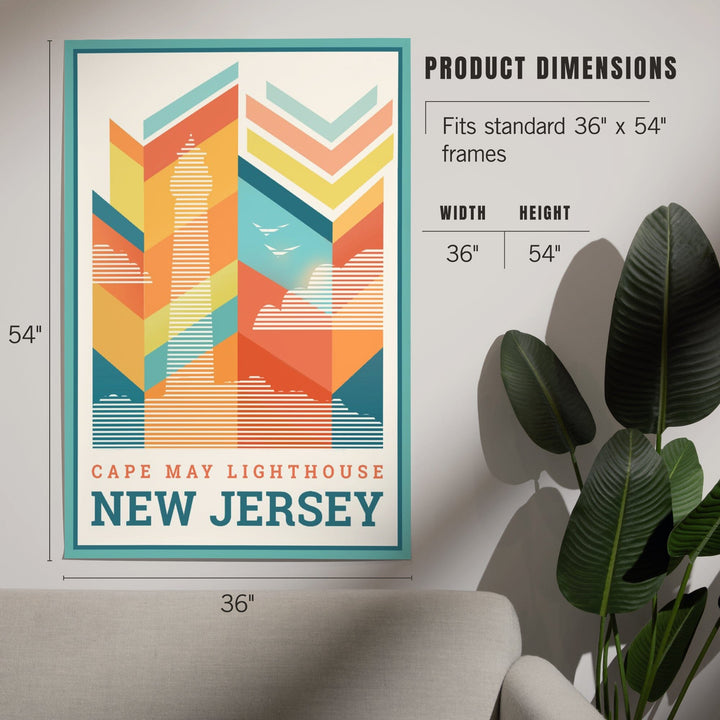 Cape May, New Jersey, Vector, Lighthouse, Art & Giclee Prints - Lantern Press