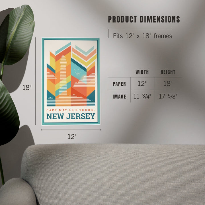 Cape May, New Jersey, Vector, Lighthouse, Art & Giclee Prints - Lantern Press