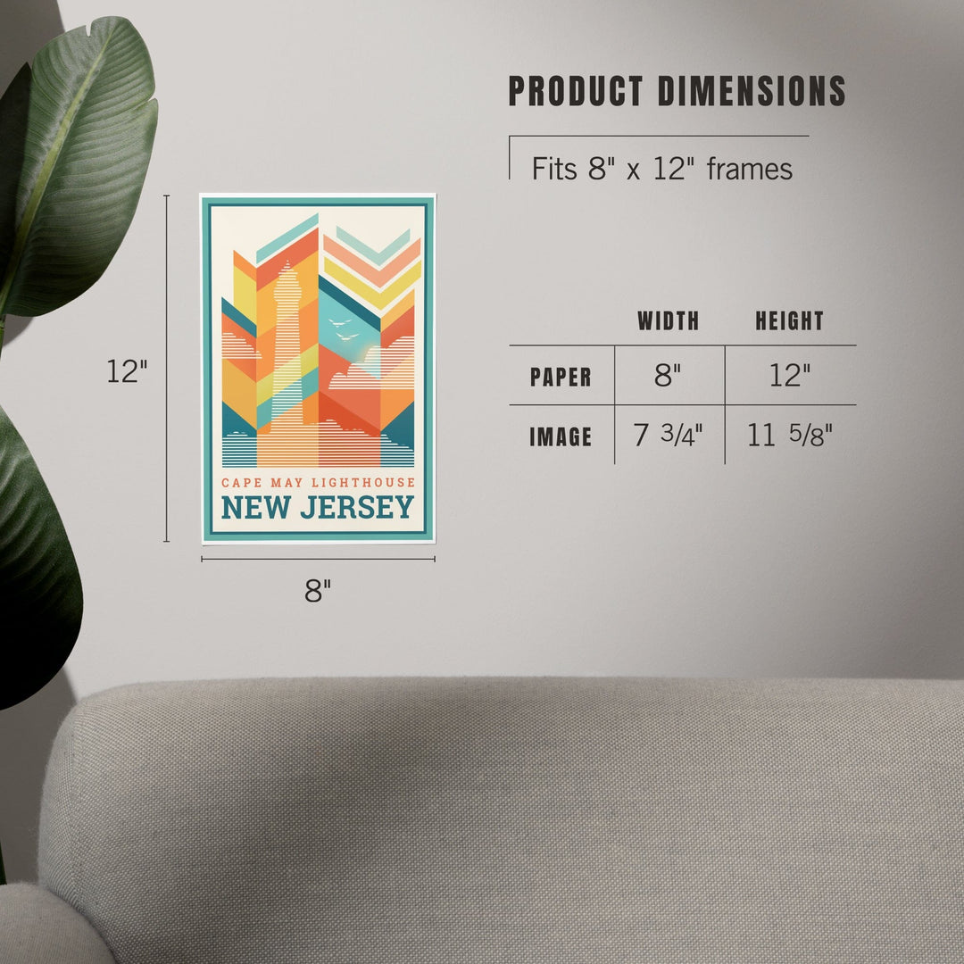 Cape May, New Jersey, Vector, Lighthouse, Art & Giclee Prints - Lantern Press