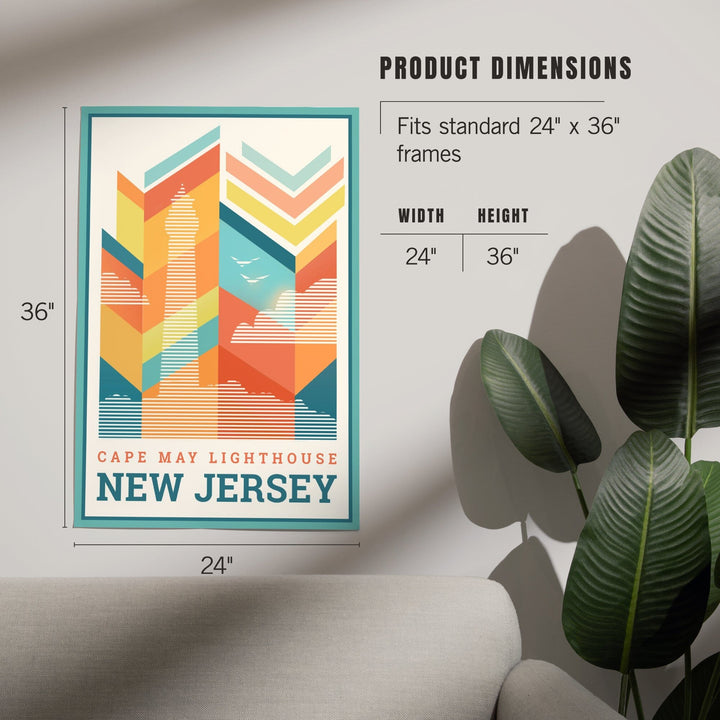 Cape May, New Jersey, Vector, Lighthouse, Art & Giclee Prints - Lantern Press