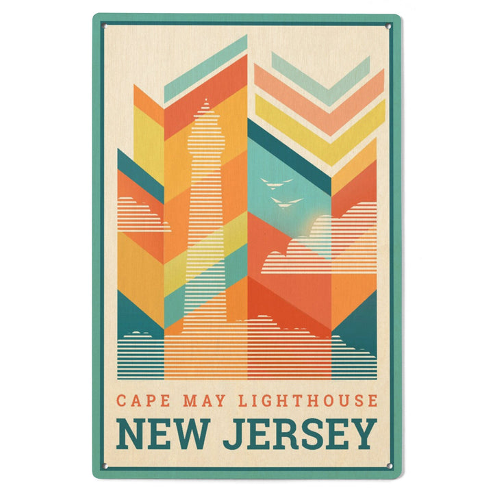 Cape May, New Jersey, Vector, Lighthouse, Lantern Press Artwork, Wood Signs and Postcards - Lantern Press