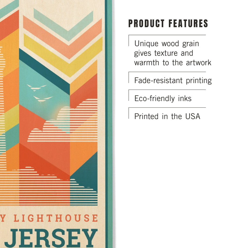 Cape May, New Jersey, Vector, Lighthouse, Lantern Press Artwork, Wood Signs and Postcards - Lantern Press