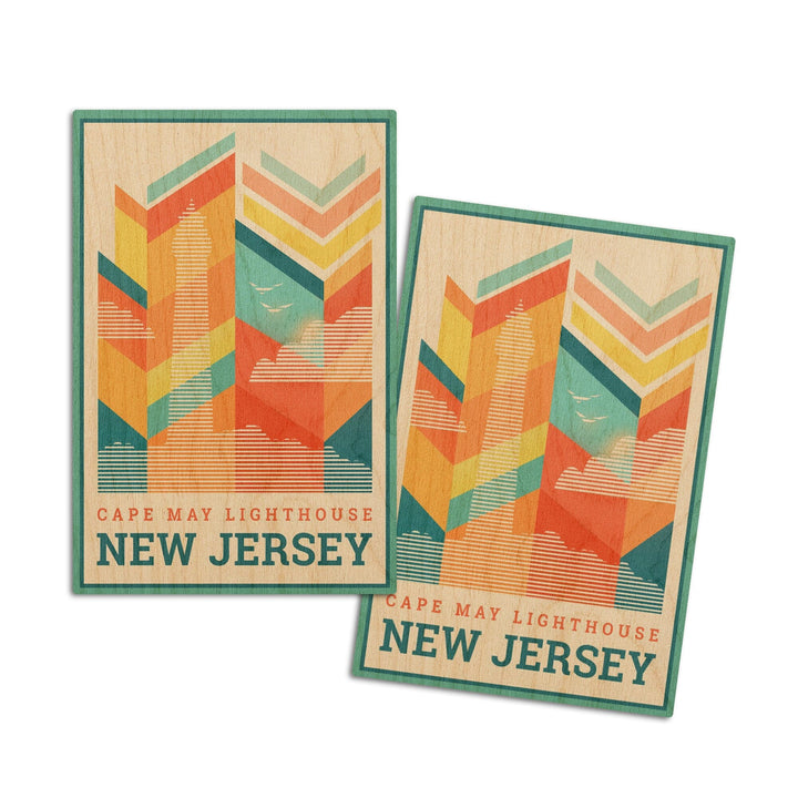 Cape May, New Jersey, Vector, Lighthouse, Lantern Press Artwork, Wood Signs and Postcards - Lantern Press