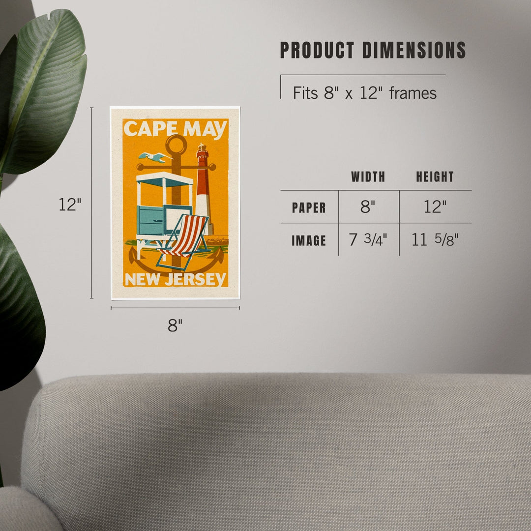 Cape May, New Jersey, Woodblock Series, Art & Giclee Prints - Lantern Press