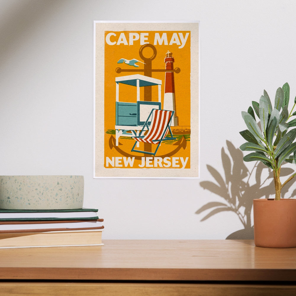 Cape May, New Jersey, Woodblock Series, Art & Giclee Prints - Lantern Press