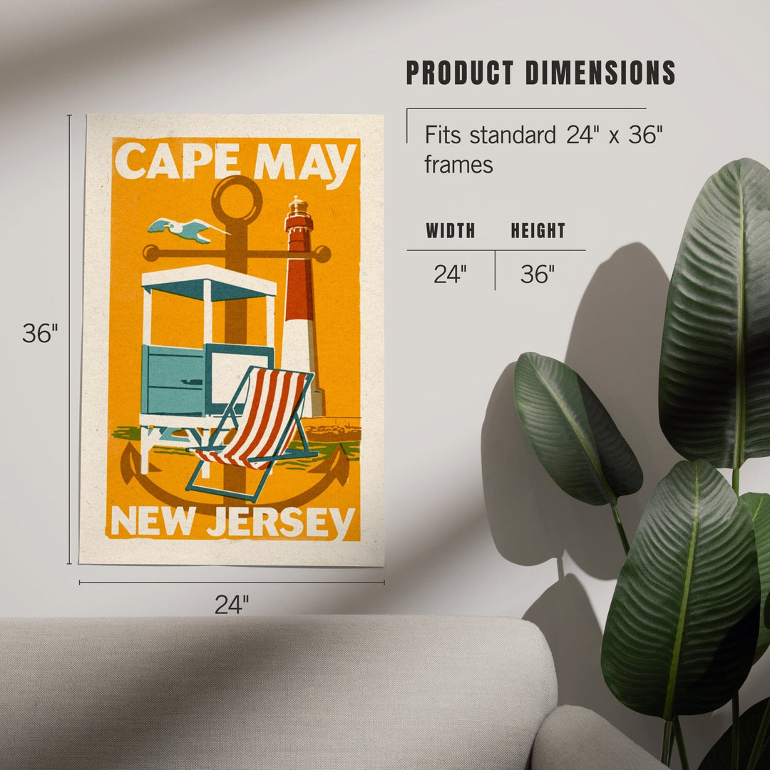 Cape May, New Jersey, Woodblock Series, Art & Giclee Prints - Lantern Press