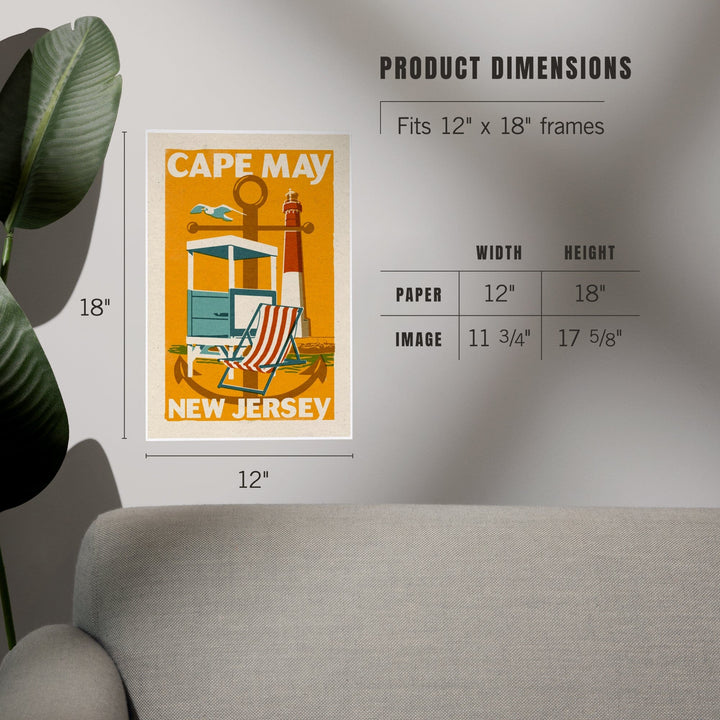 Cape May, New Jersey, Woodblock Series, Art & Giclee Prints - Lantern Press