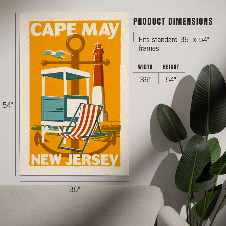 Cape May, New Jersey, Woodblock Series, Art & Giclee Prints - Lantern Press