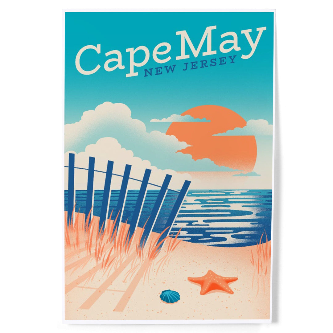 Cape May Point, New Jersey, Sun-faded Shoreline Collection, Glowing Shore, Beach Scene, Art & Giclee Prints - Lantern Press