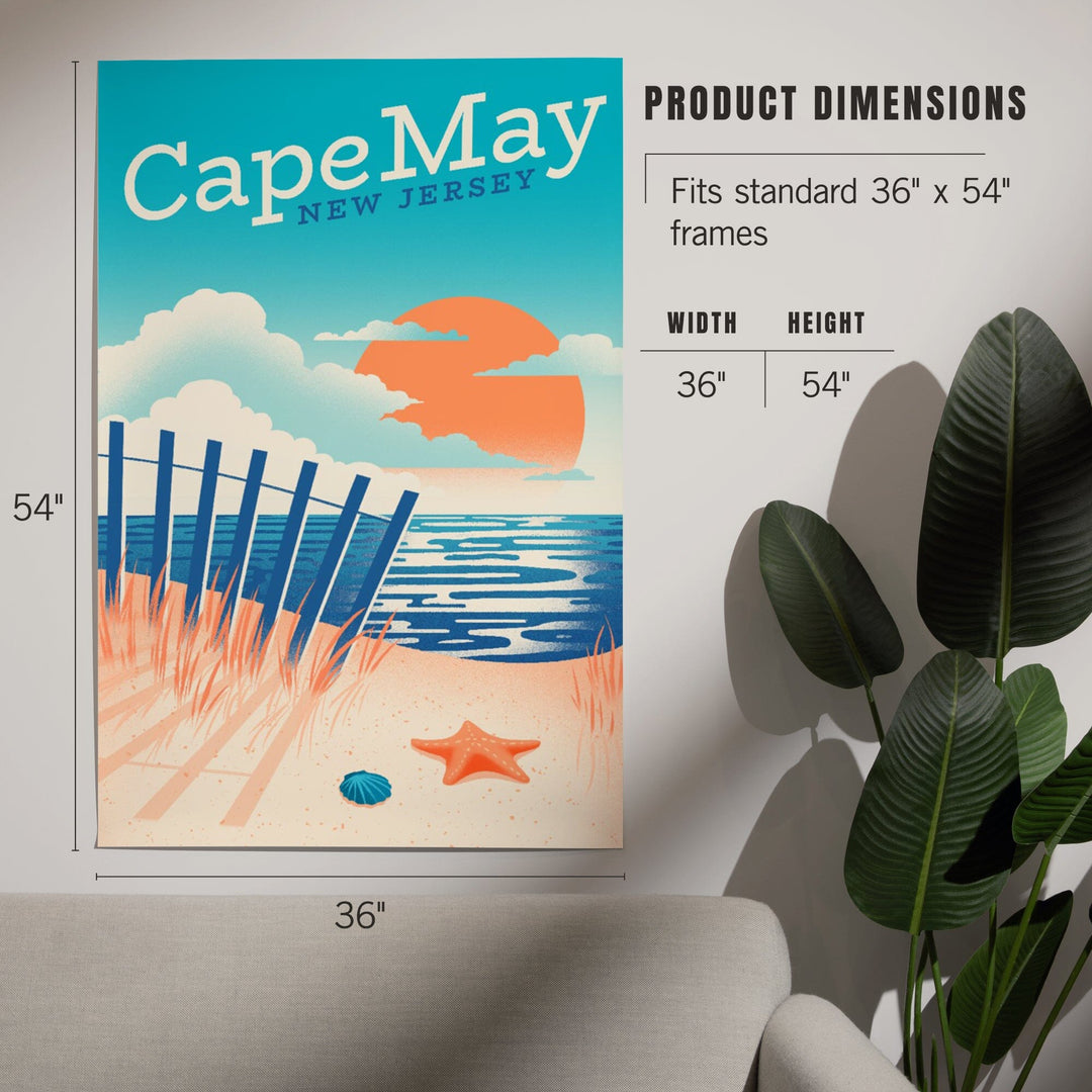 Cape May Point, New Jersey, Sun-faded Shoreline Collection, Glowing Shore, Beach Scene, Art & Giclee Prints - Lantern Press