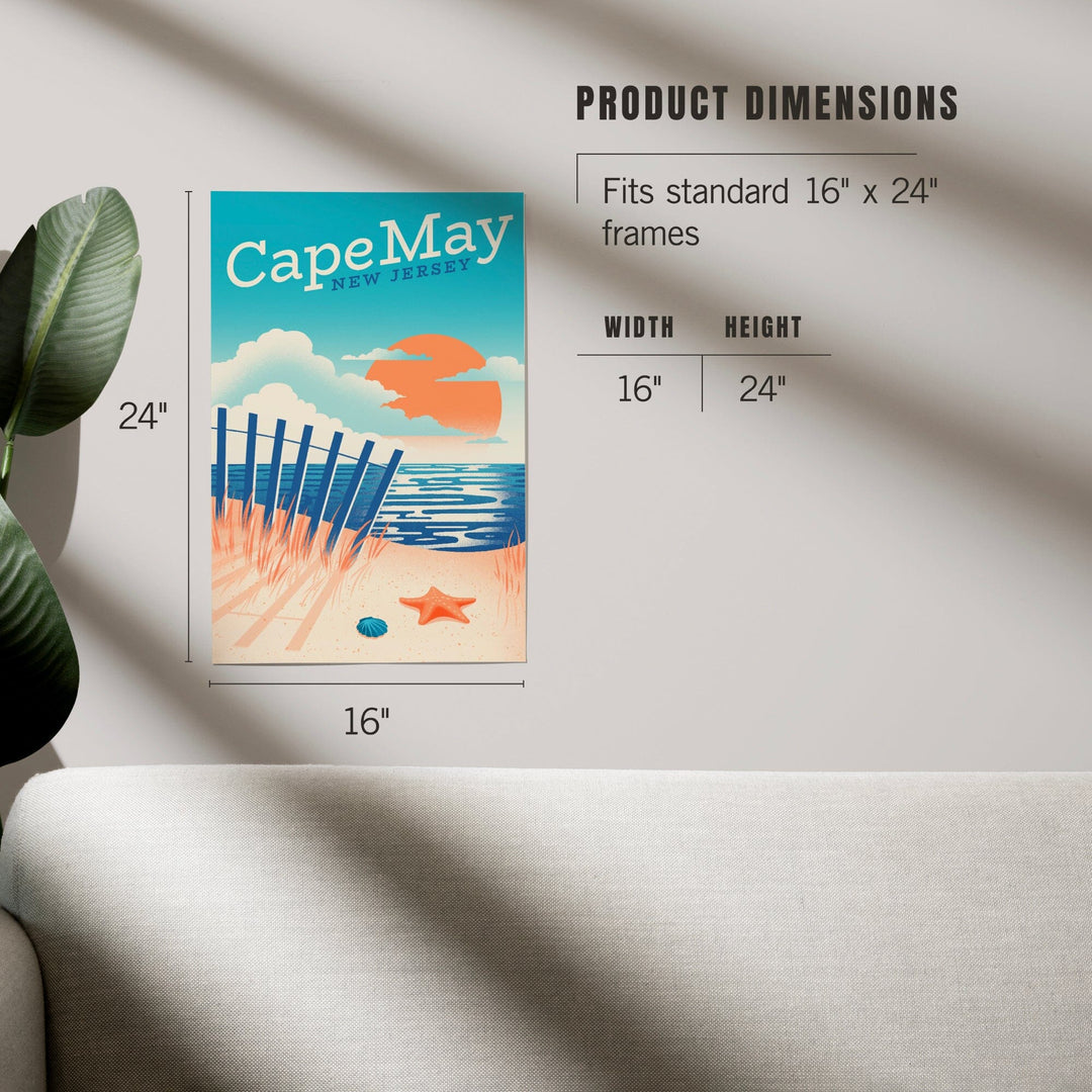 Cape May Point, New Jersey, Sun-faded Shoreline Collection, Glowing Shore, Beach Scene, Art & Giclee Prints - Lantern Press