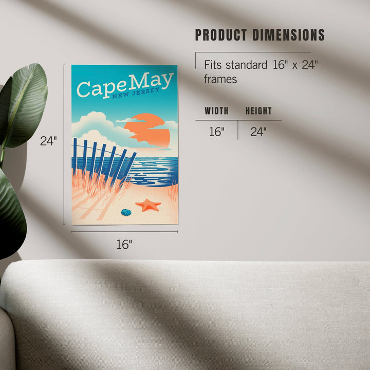 Cape May Point, New Jersey, Sun-faded Shoreline Collection, Glowing Shore, Beach Scene, Art & Giclee Prints - Lantern Press