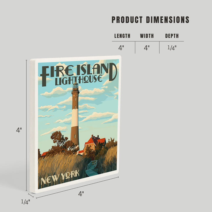 Captree Island, New York, Fire Island Lighthouses, Coasters Coasters Lantern Press