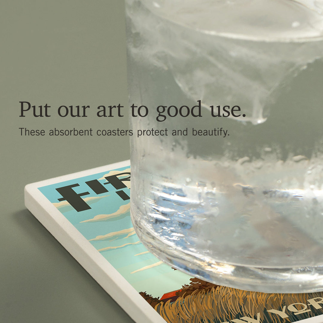 Captree Island, New York, Fire Island Lighthouses, Coasters Coasters Lantern Press