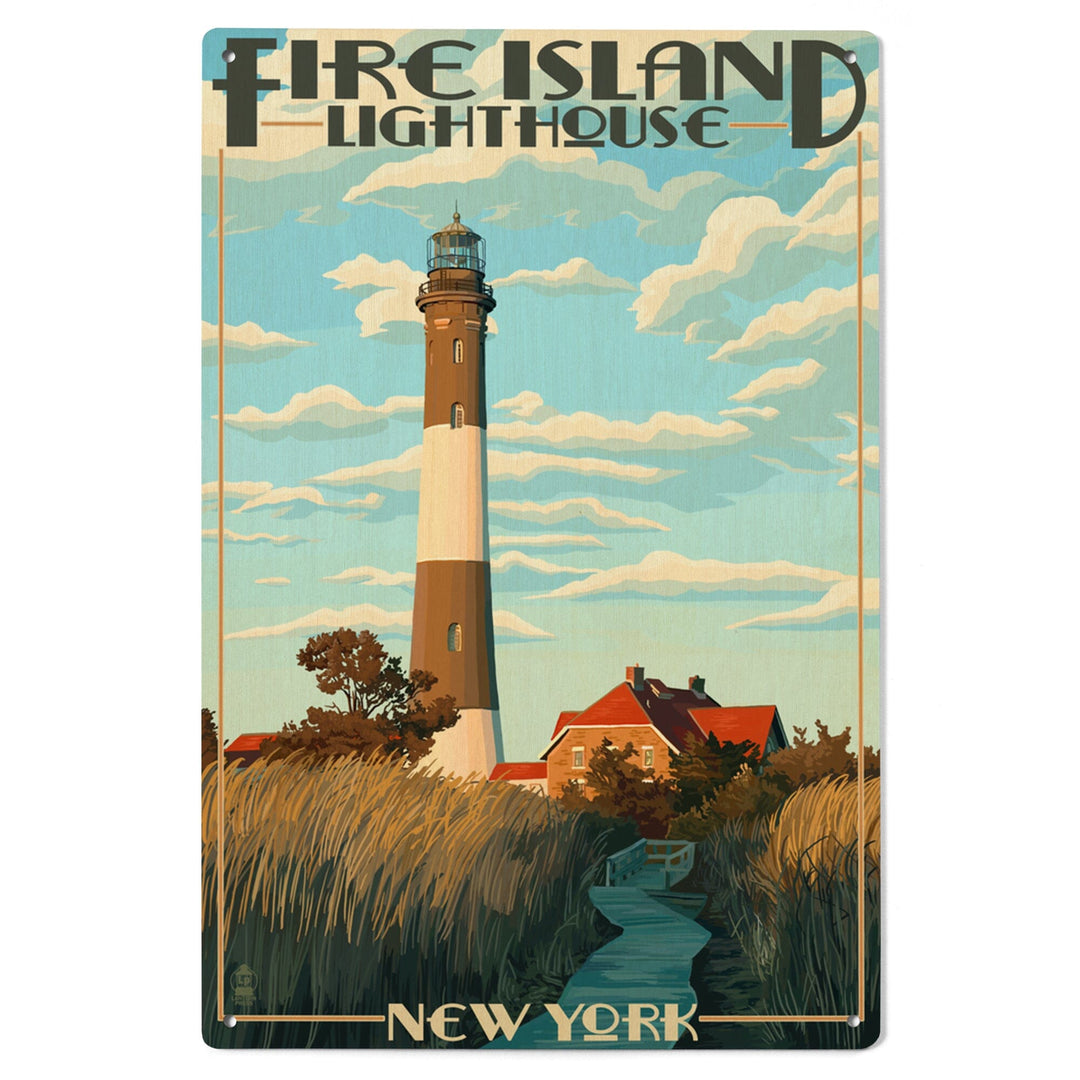 Captree Island, New York, Fire Island Lighthouses, Lantern Press Artwork, Wood Signs and Postcards - Lantern Press