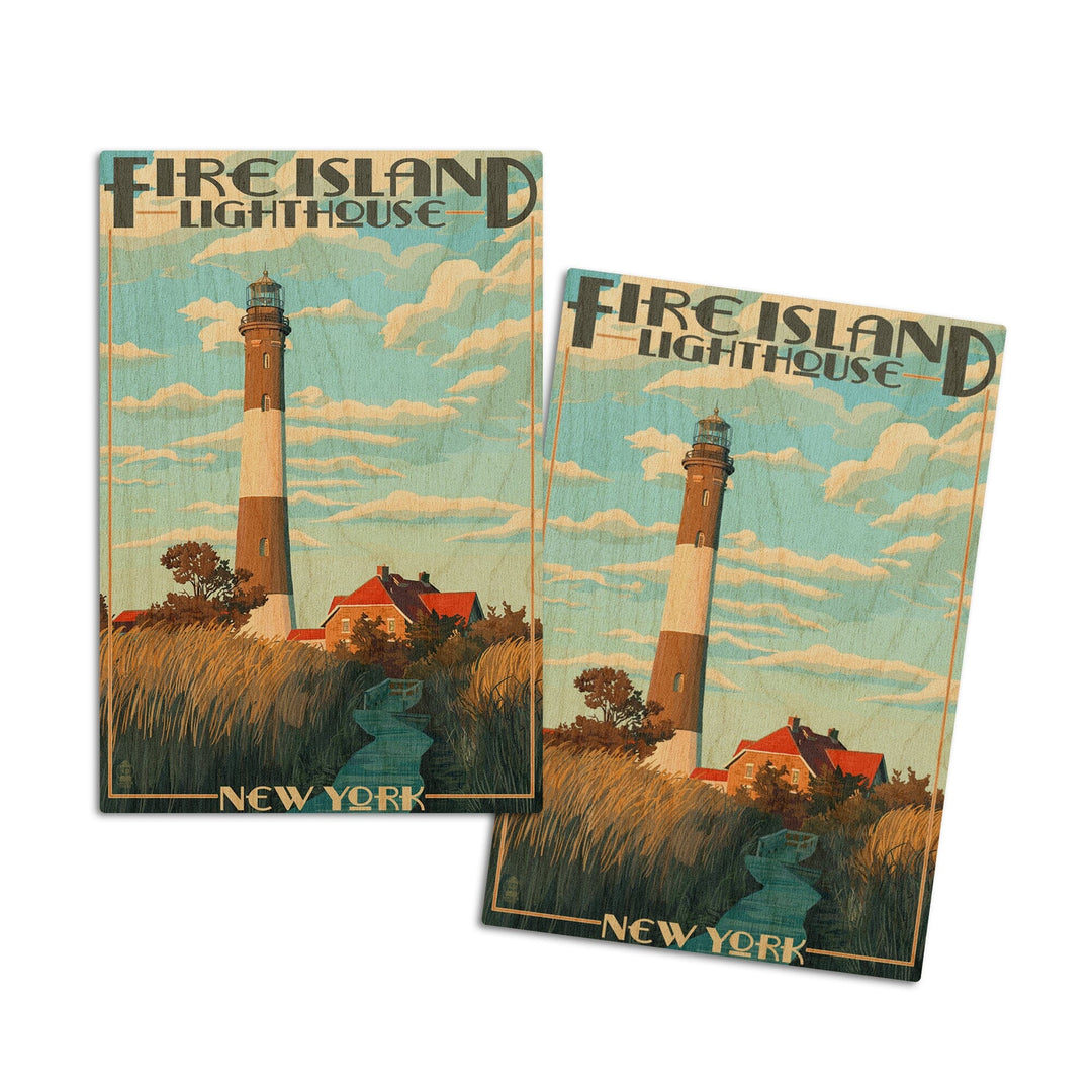 Captree Island, New York, Fire Island Lighthouses, Lantern Press Artwork, Wood Signs and Postcards - Lantern Press