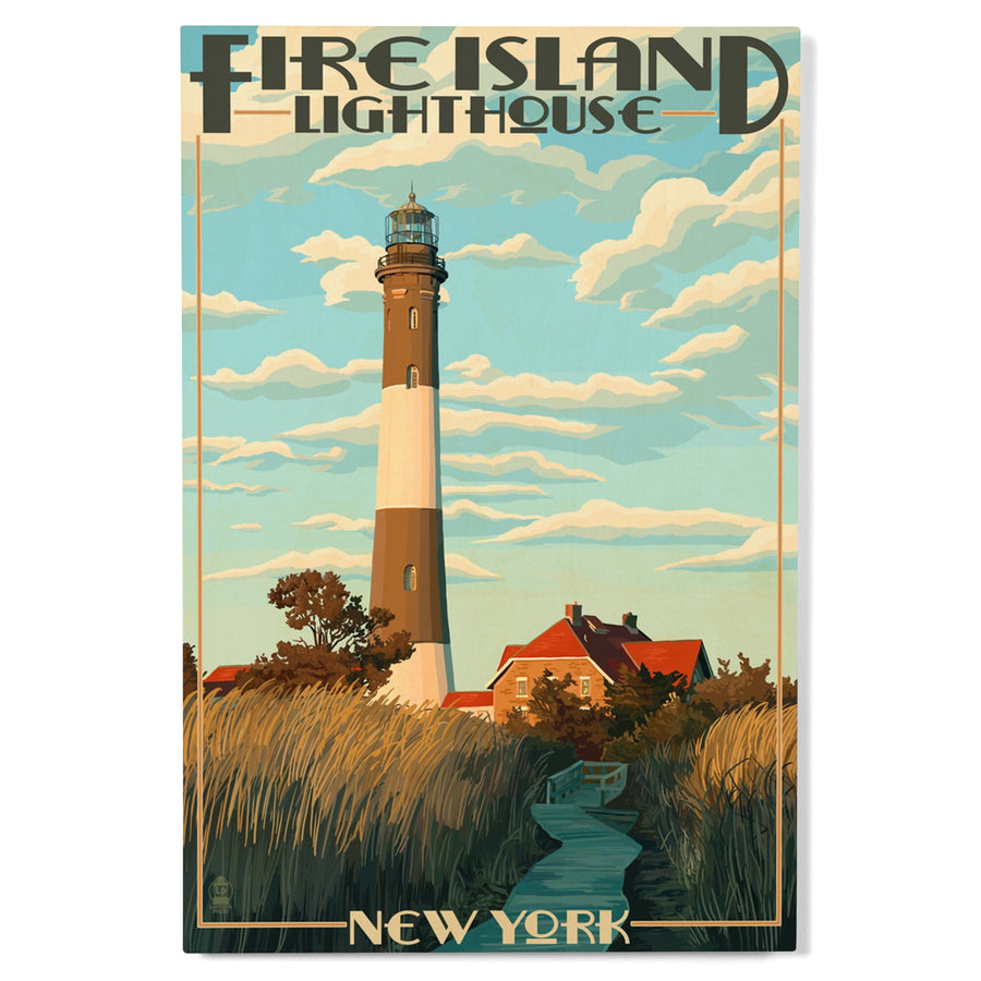 Captree Island, New York, Fire Island Lighthouses, Lantern Press Artwork, Wood Signs and Postcards - Lantern Press