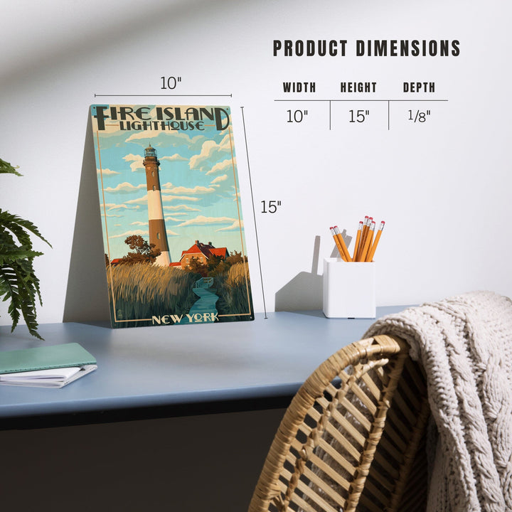 Captree Island, New York, Fire Island Lighthouses, Lantern Press Artwork, Wood Signs and Postcards - Lantern Press