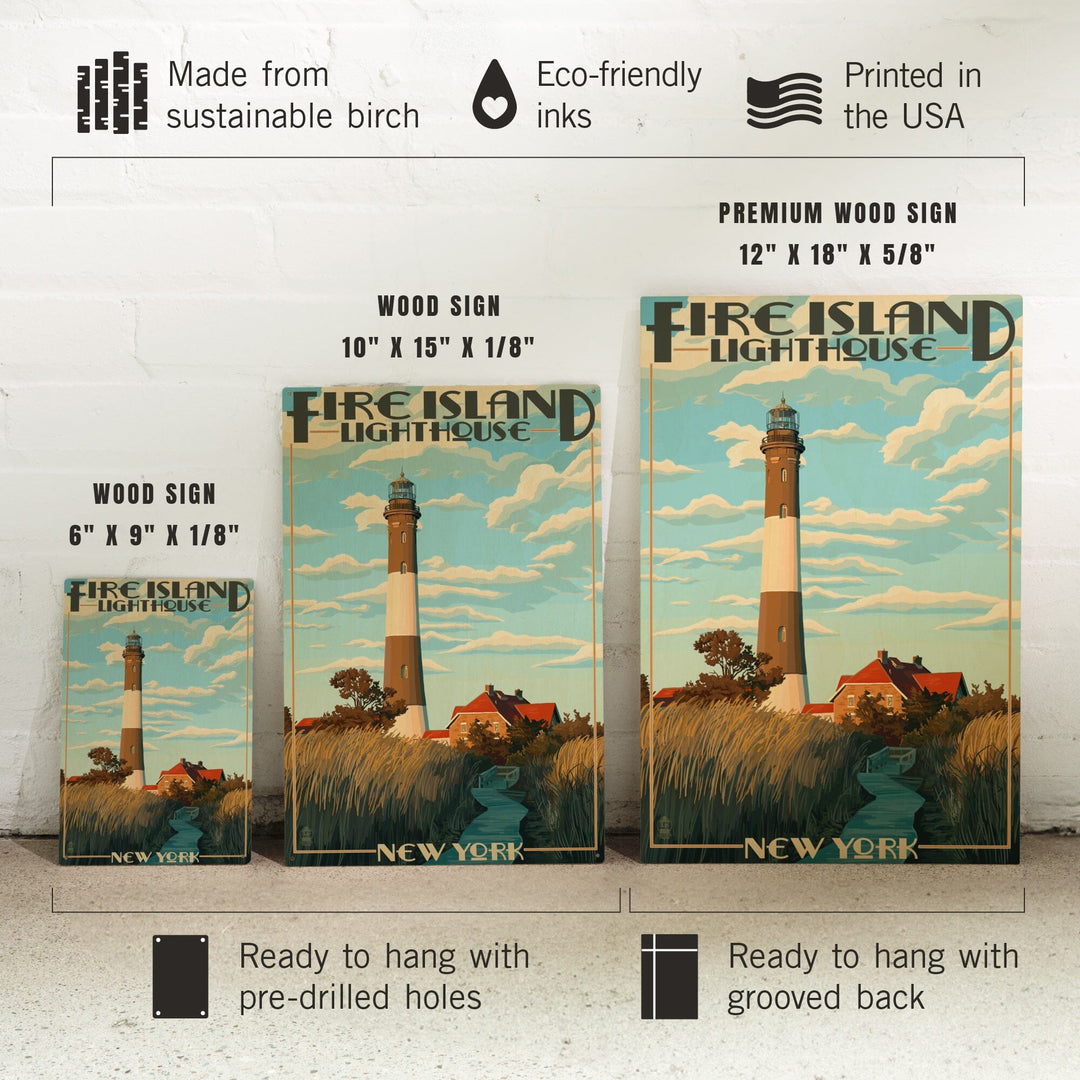 Captree Island, New York, Fire Island Lighthouses, Lantern Press Artwork, Wood Signs and Postcards - Lantern Press