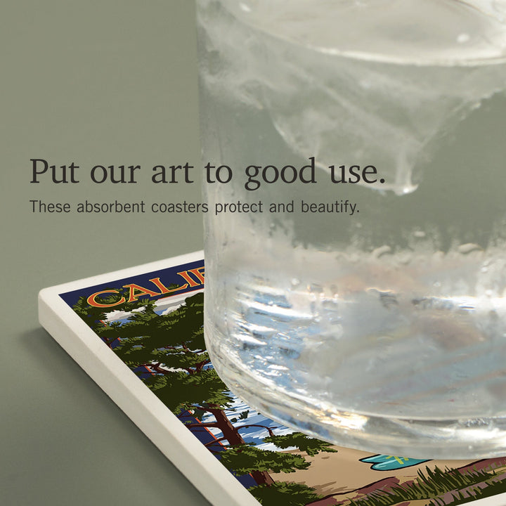 Carlsbad, California, Destinations Sign, Coasters Coasters Lantern Press