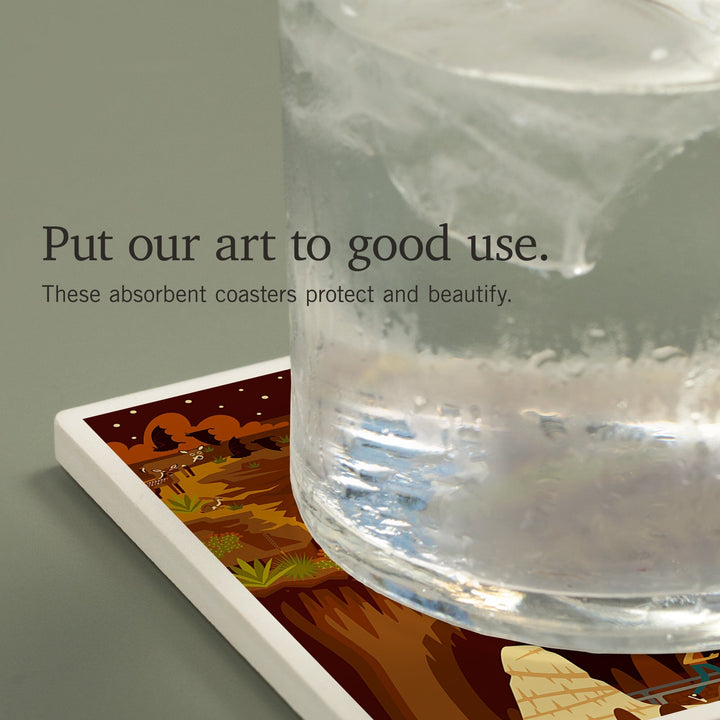 Carlsbad Caverns National Park, New Mexico, Geometric National Park Series, Coasters Coasters Lantern Press