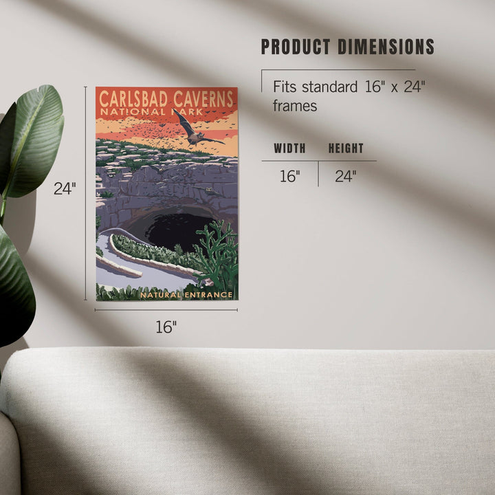 Carlsbad Caverns National Park, New Mexico, Natural Entrance, Painterly Series, Art & Giclee Prints - Lantern Press
