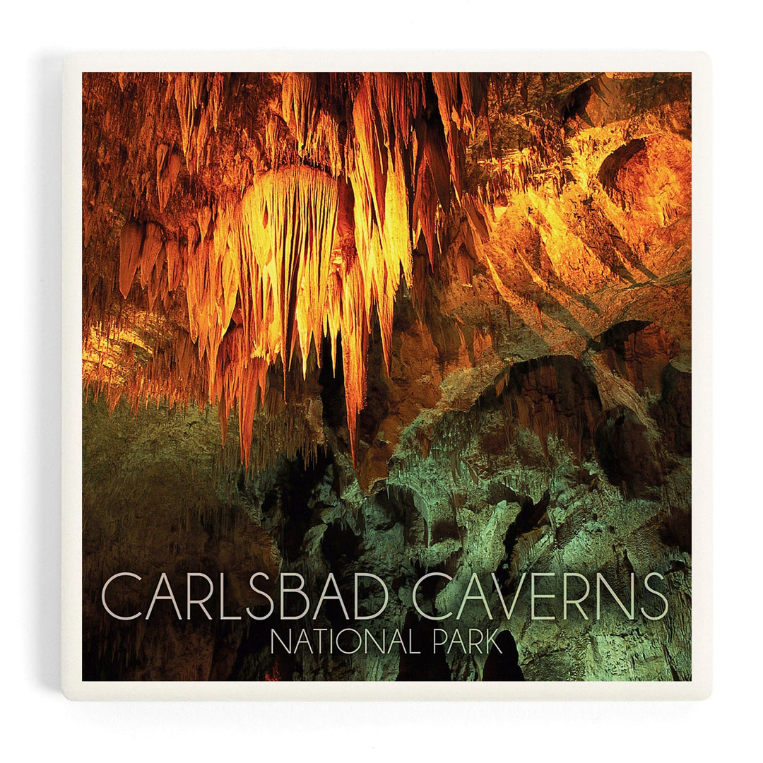 Carlsbad Caverns National Park, New Mexico, Stalactite Chandelier, Coasters Coasters Lantern Press