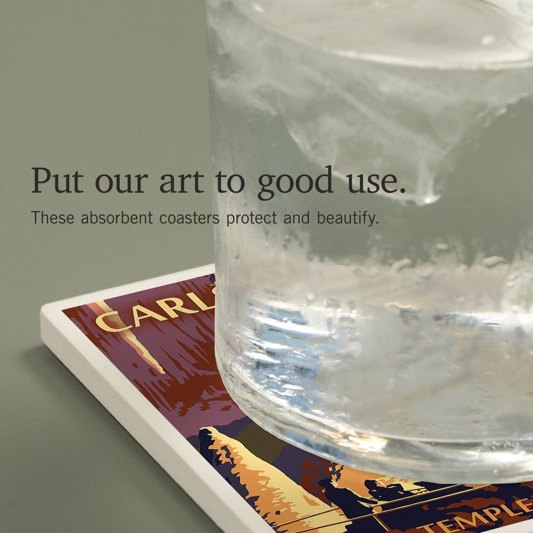 Carlsbad Caverns National Park, New Mexico, Temple of the Sun, Painterly Series, Coasters Coasters Lantern Press