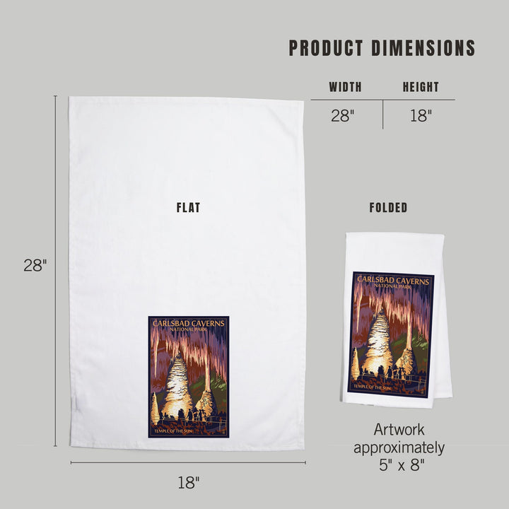 Carlsbad Caverns National Park, New Mexico, Temple of the Sun, Painterly Series, Organic Cotton Kitchen Tea Towels Kitchen Lantern Press