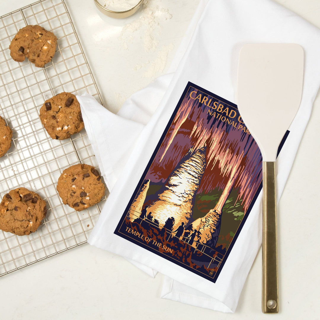 Carlsbad Caverns National Park, New Mexico, Temple of the Sun, Painterly Series, Organic Cotton Kitchen Tea Towels Kitchen Lantern Press