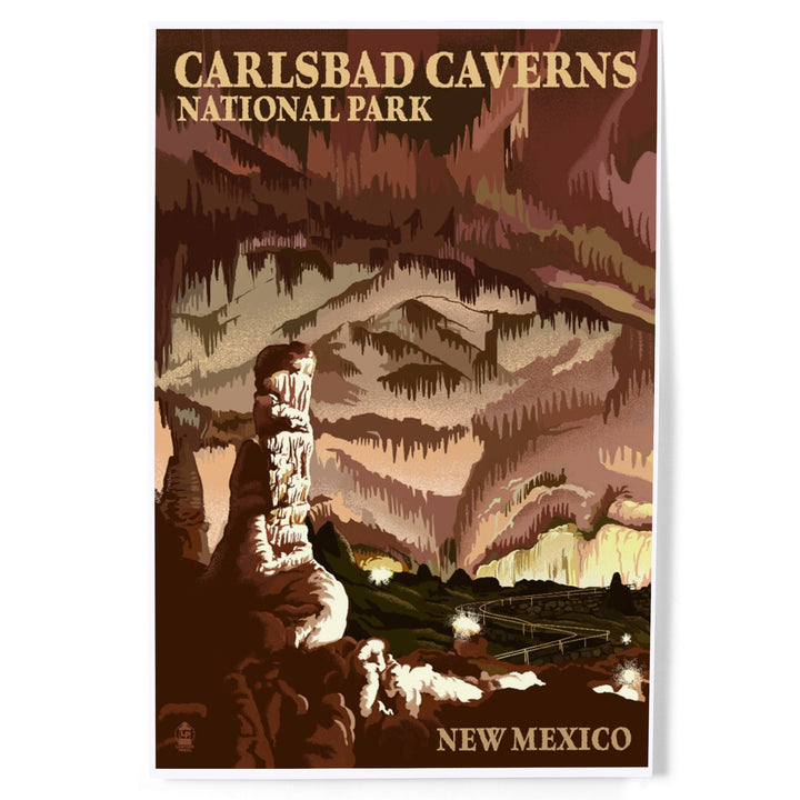 Carlsbad Caverns National Park, New Mexico, The Big Room, Lithograph, Art & Giclee Prints Art Lantern Press 12 x 18 Art Print