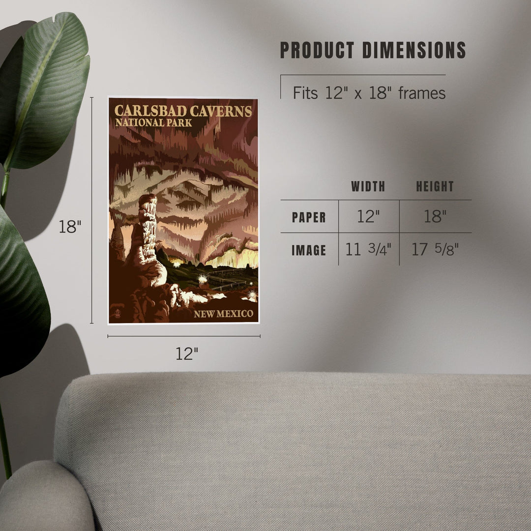 Carlsbad Caverns National Park, New Mexico, The Big Room, Lithograph, Art & Giclee Prints Art Lantern Press