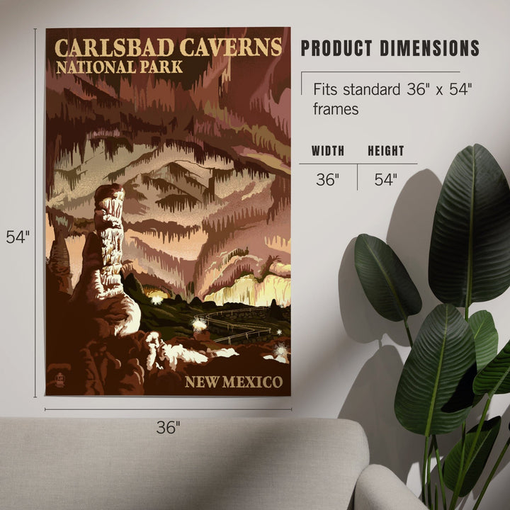 Carlsbad Caverns National Park, New Mexico, The Big Room, Lithograph, Art & Giclee Prints Art Lantern Press