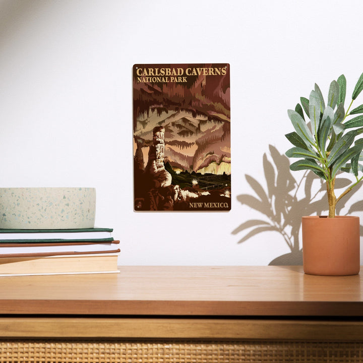 Carlsbad Caverns National Park, New Mexico, The Big Room, Lithograph, Wood Signs and Postcards Wood Lantern Press