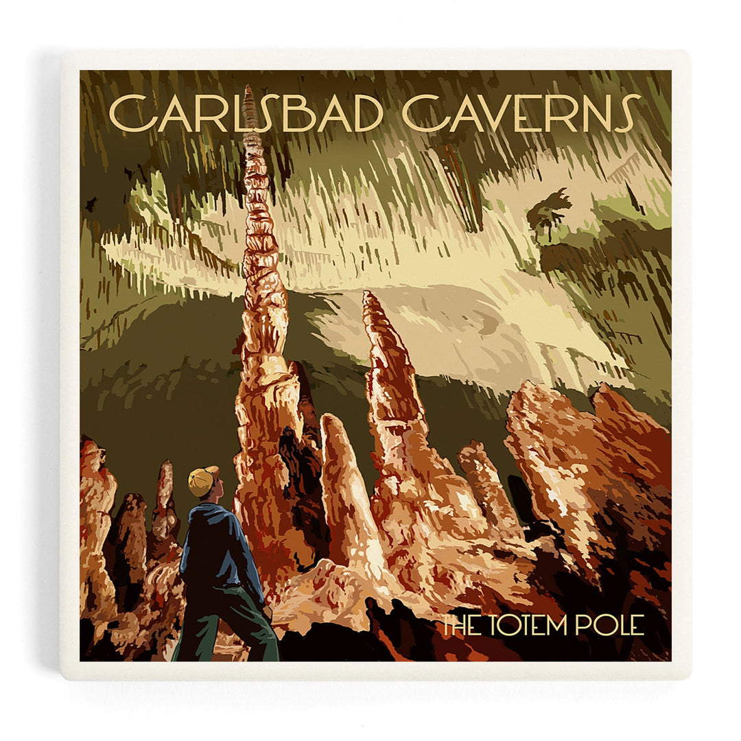 Carlsbad Caverns National Park, New Mexico, The Totem Pole, Coasters Coasters Lantern Press Coaster