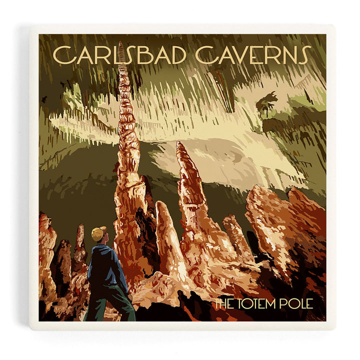 Carlsbad Caverns National Park, New Mexico, The Totem Pole, Coasters Coasters Lantern Press Coaster