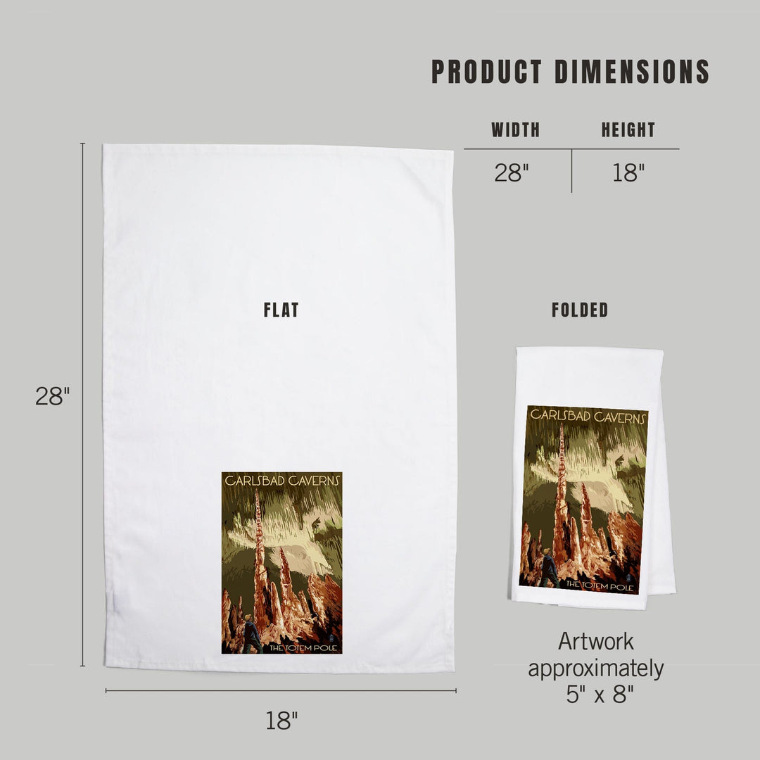 Carlsbad Caverns National Park, New Mexico, The Totem Pole, Organic Cotton Kitchen Tea Towels Kitchen Lantern Press