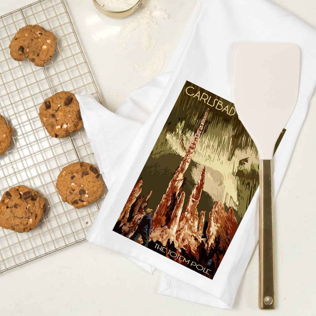 Carlsbad Caverns National Park, New Mexico, The Totem Pole, Organic Cotton Kitchen Tea Towels Kitchen Lantern Press