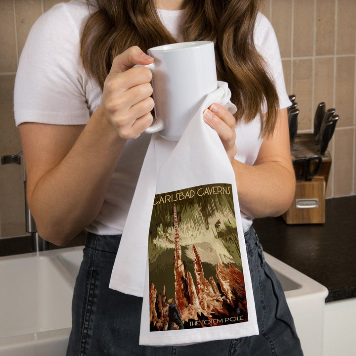Carlsbad Caverns National Park, New Mexico, The Totem Pole, Organic Cotton Kitchen Tea Towels Kitchen Lantern Press