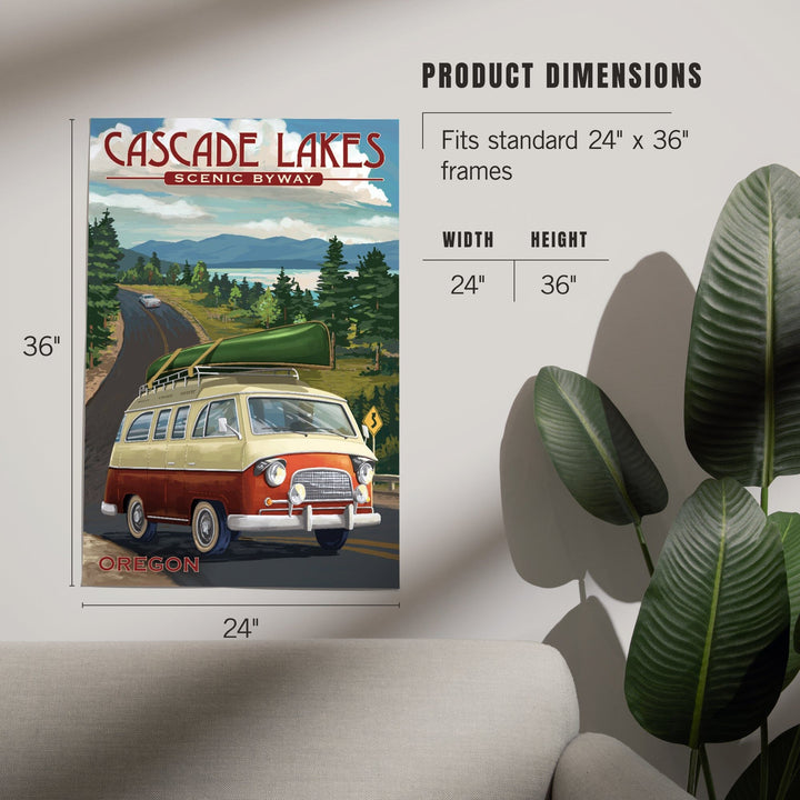 Cascade Lakes Scenic Byway, Oregon, Camper Van, Art & Giclee Prints - Lantern Press