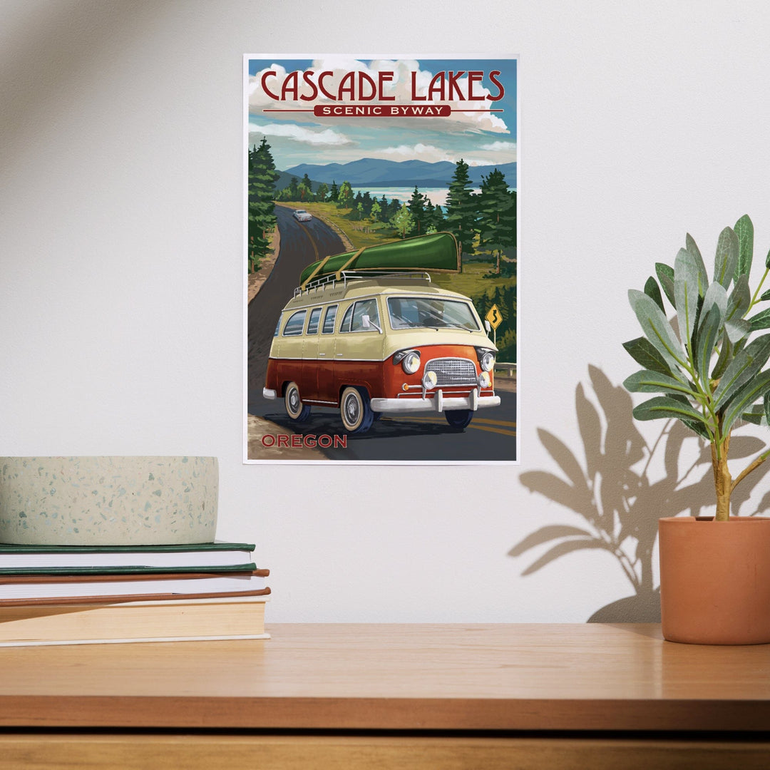 Cascade Lakes Scenic Byway, Oregon, Camper Van, Art & Giclee Prints - Lantern Press