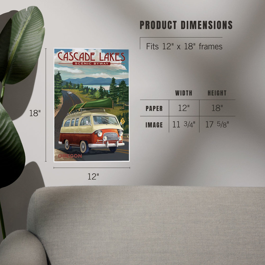 Cascade Lakes Scenic Byway, Oregon, Camper Van, Art & Giclee Prints - Lantern Press