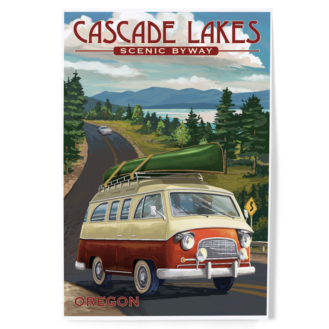Cascade Lakes Scenic Byway, Oregon, Camper Van, Art & Giclee Prints - Lantern Press